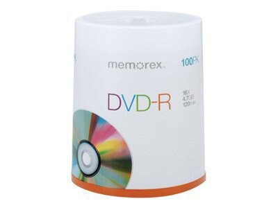 Memorex DVD-R 16X 4.7 GB - 100 Pack Spindle