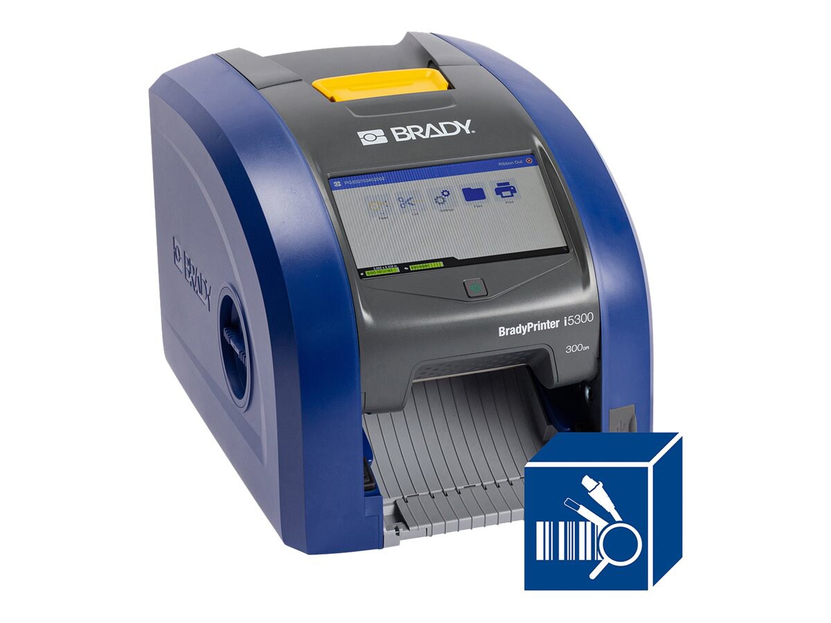Brady BradyPrinter i5300 - label printer - B/W - direct thermal / thermal transfer - with CR1500 handheld wired barcode