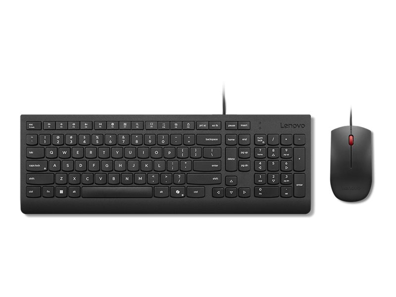 Lenovo Essential Wired Combo - keyboard and mouse set - QWERTY - Spanish - Latin America - black Input Device