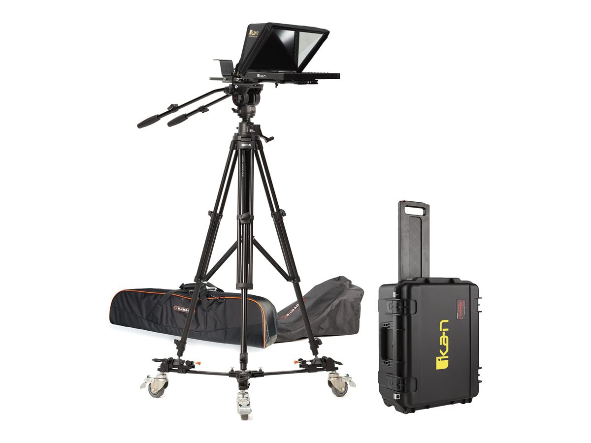 Ikan PT4200 - pedestal, dolly turnkey and travel cases - teleprompter