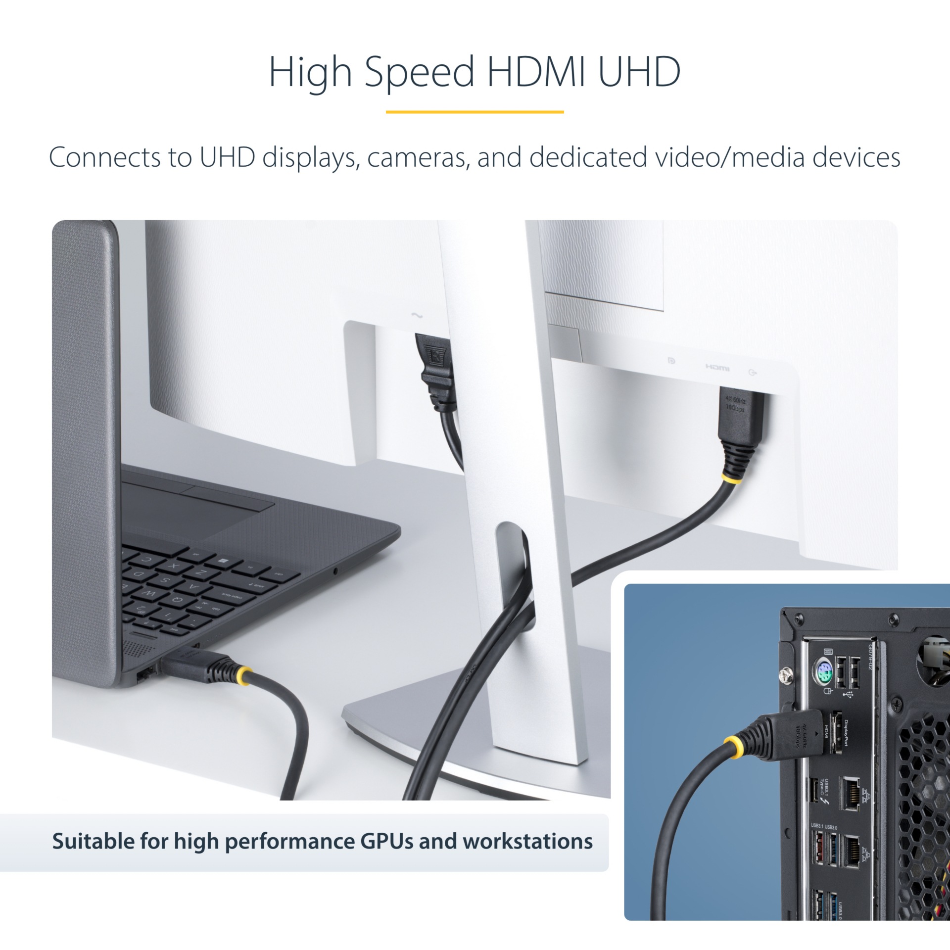 Thumbnail 3 of 5 for StarTech.com 30ft (9.1m) Active High Speed HDMI Cable, 4K 60Hz/1440p 144Hz, 18Gbps, UHD HDMI 2.0 Cord