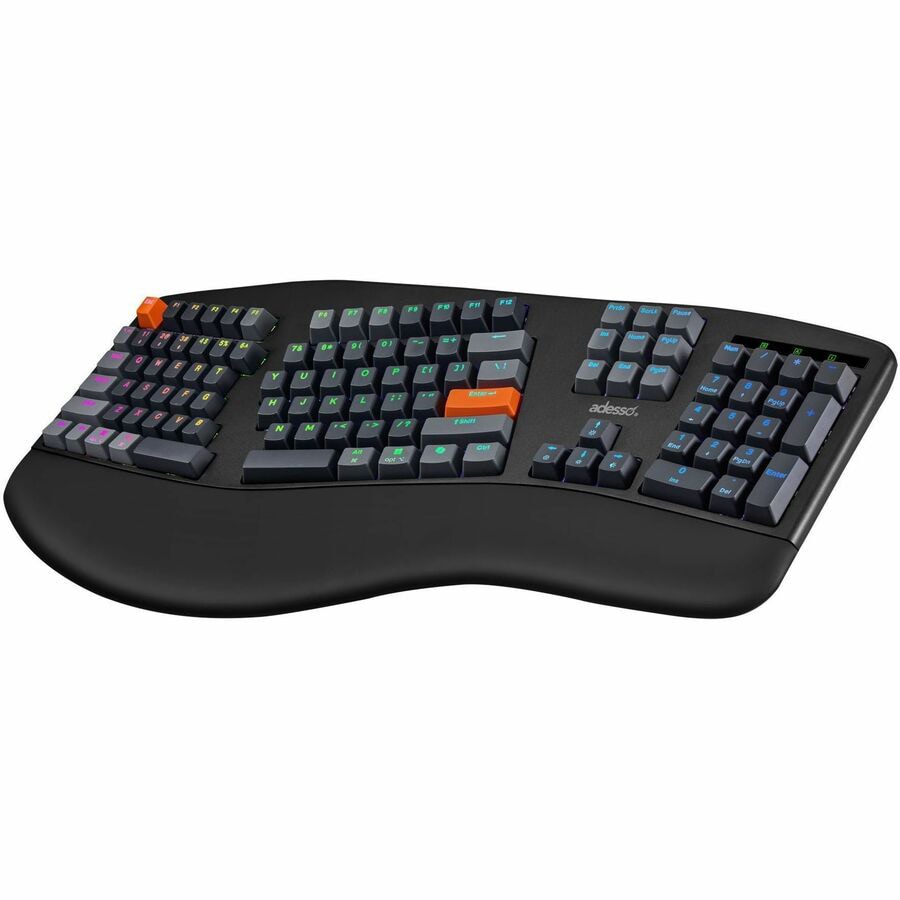 Adesso Easytouch 1500 Ergonomic Mechanical Keyboard – RGB, Red Switches, Mu