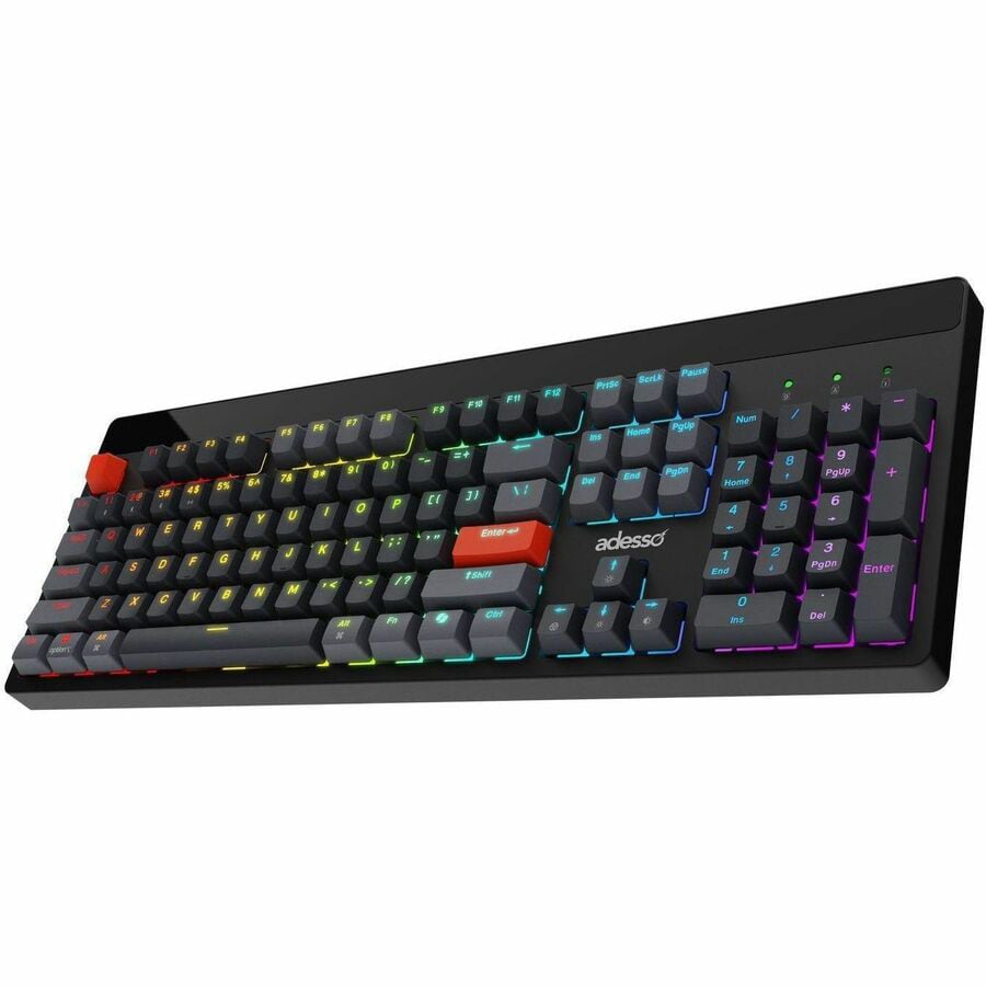 Adesso Easytouch 1300 Mechanical Keyboard – RGB, Red Switches, Multi-OS, US