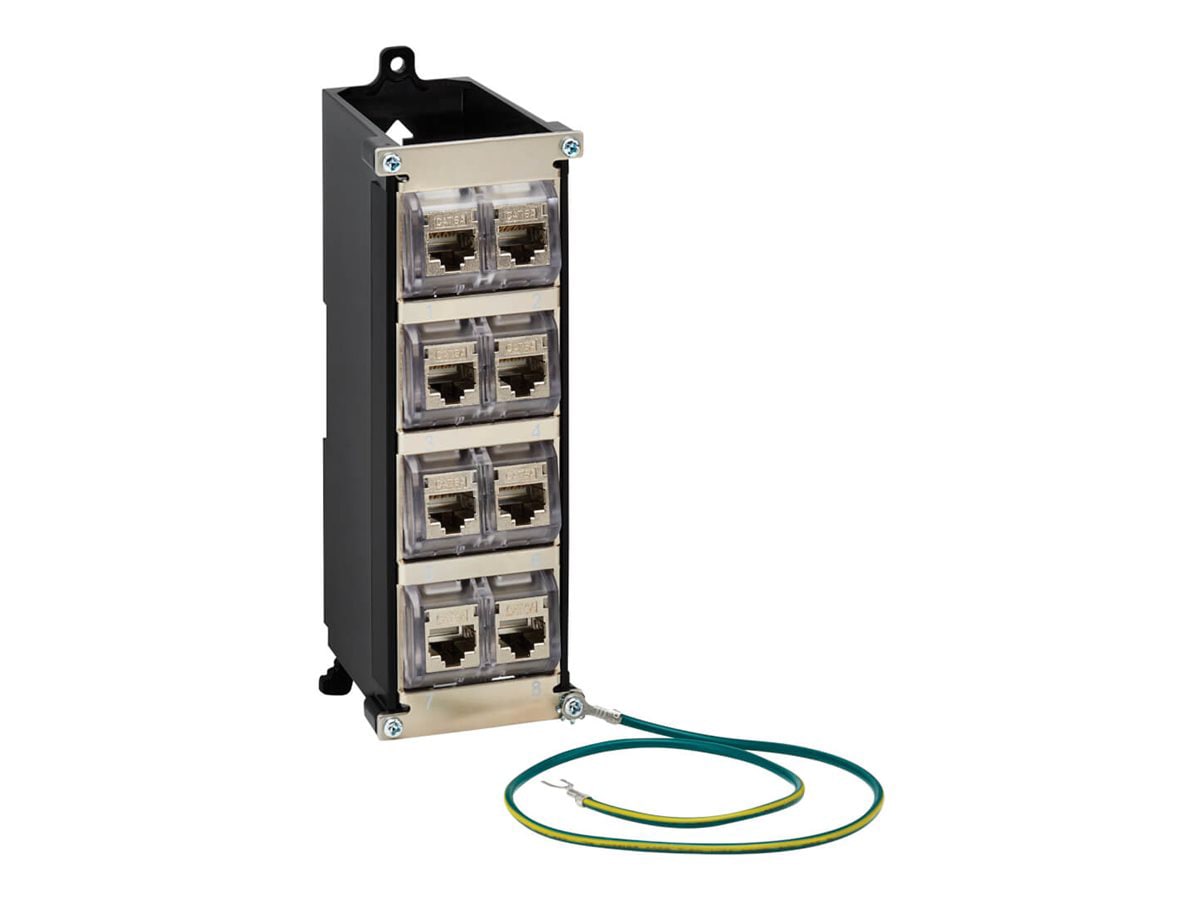 Eaton Tripp Lite series 8-Port Metal Shielded DIN-Rail Mount Preloaded Keys