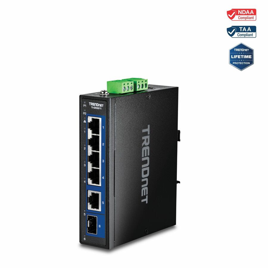 Thumbnail 2 of 7 for TRENDnet 6-Port Industrial 2.5G DIN-Rail Switch with 1 x 10G Port