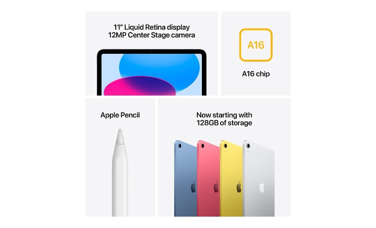 Apple iPad A16 Wi-Fi - tablet - 128 GB - 11