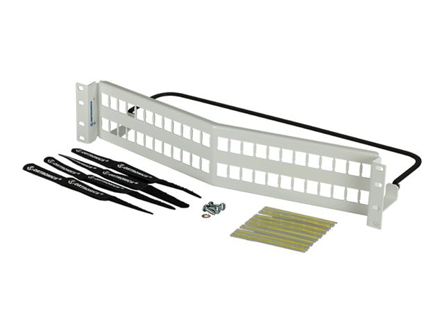 Ortronics HDJ series patch panel - 2U - 19" - unloaded, angled