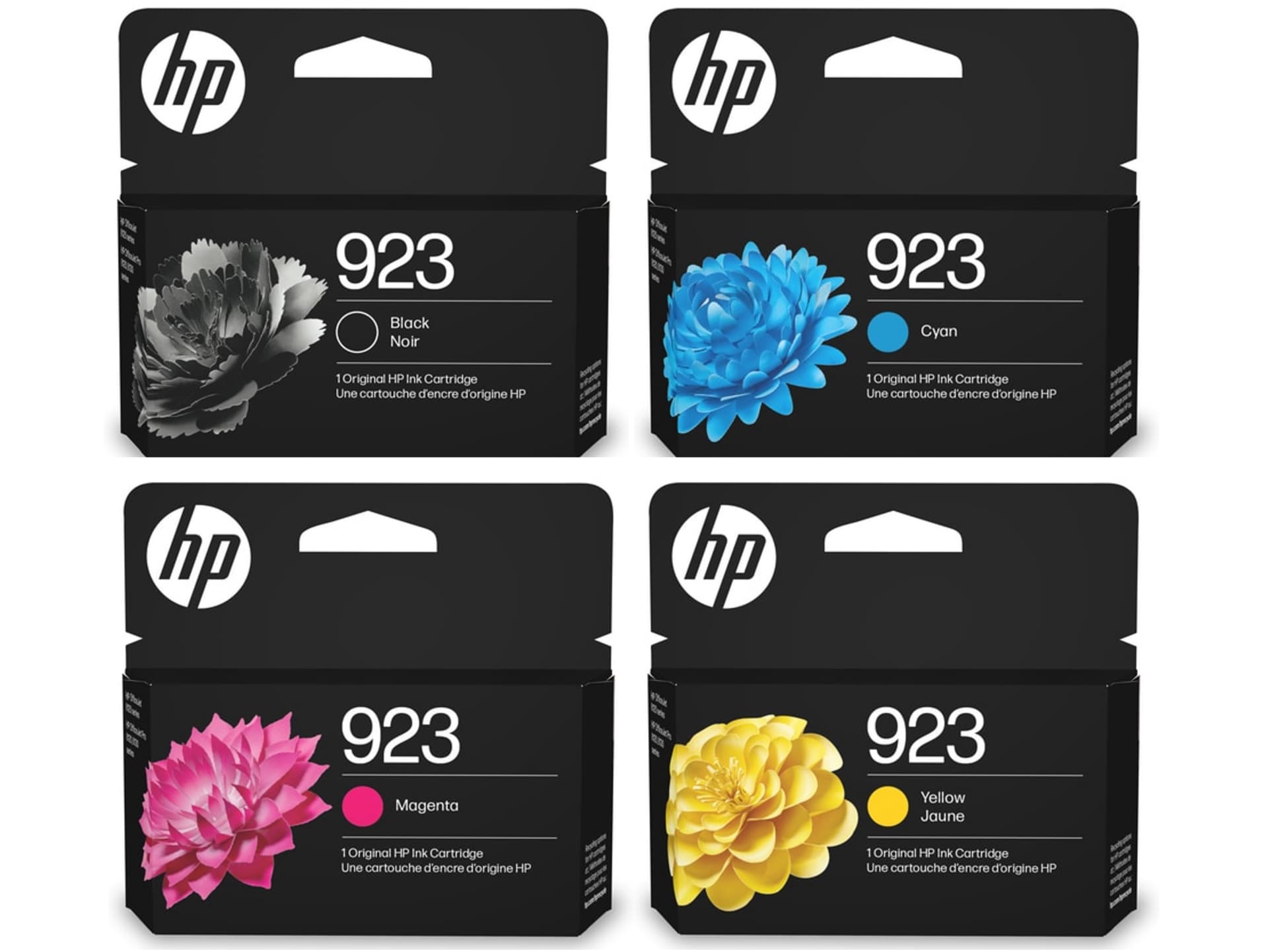 HP - 923 Black/Cyan/Yellow/Magenta Standard Yield Original Ink Cartridge, 4