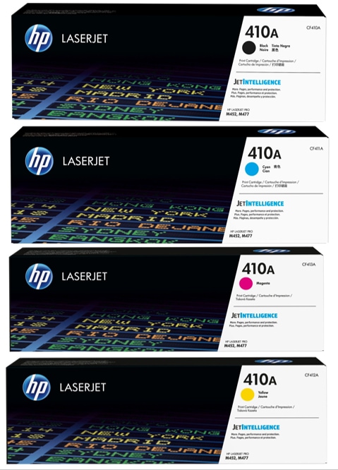 HP - 410A Black/Cyan/Magenta/Yellow Standard Yield Original LaserJet Toner Cartridges, 4-Pack Bundle