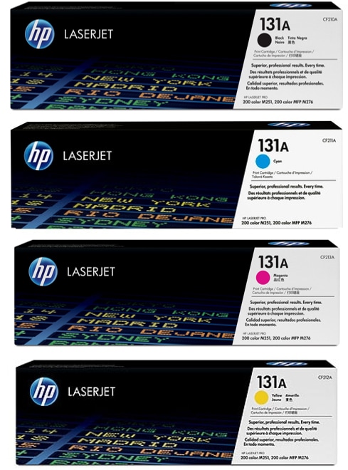 HP - 131A Black/Cyan/Magenta/Yellow Standard Yield Original LaserJet Toner Cartridges, 4-Pack Bundle