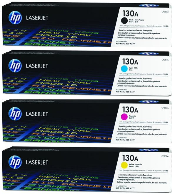 HP - 130A Black/Cyan/Magenta/Yellow Standard Yield Original LaserJet Toner