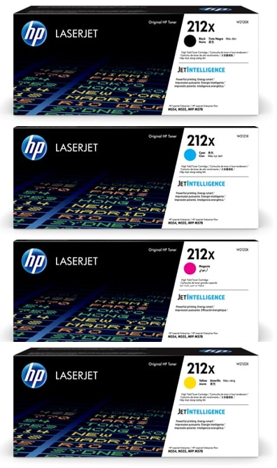 HP - 212X Black/Cyan/Magenta/Yellow High Yield Original LaserJet Toner Cartridges, 4-Pack Bundle