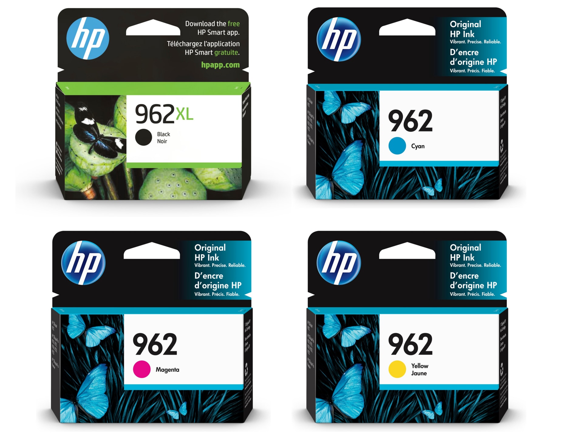 HP - 962XL Black High Yield / 962 Cyan/Yellow/Magenta Standard Yield Original Ink Cartridge, 4-Pack Bundle