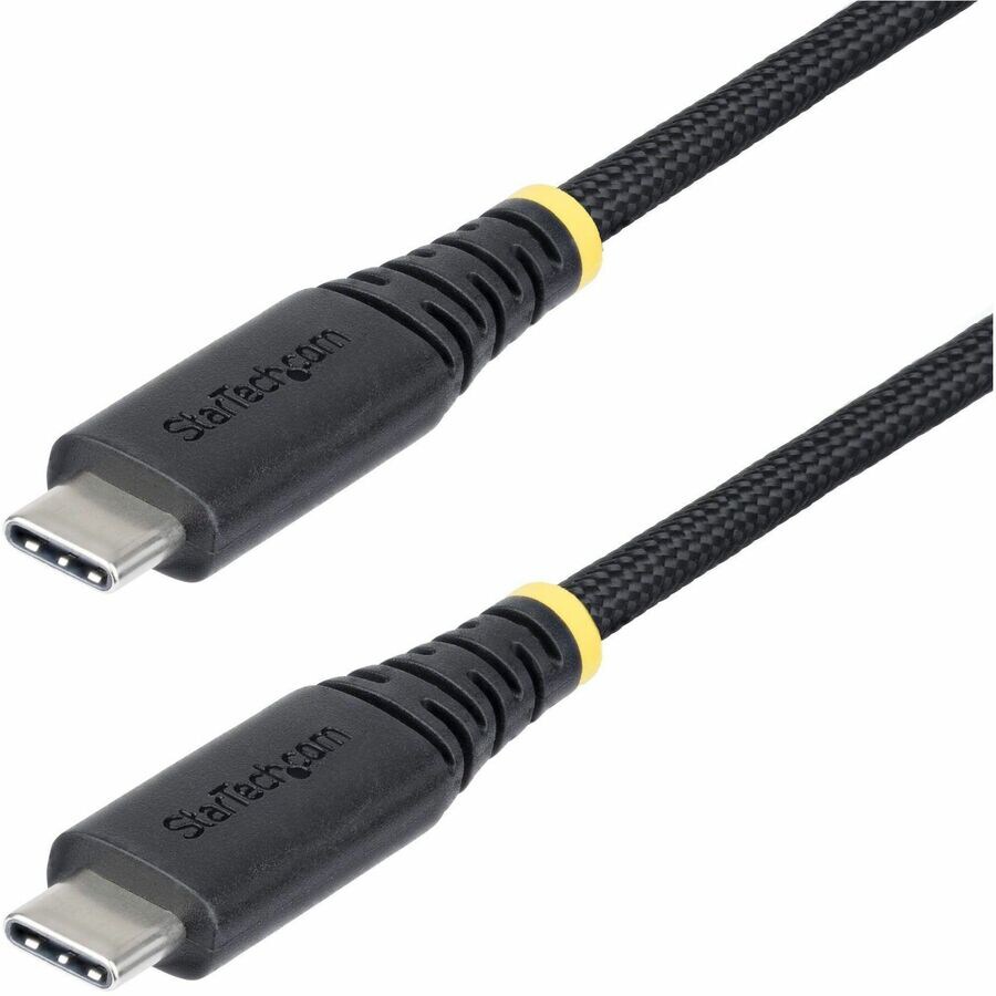 StarTech.com 3ft (91cm) USB-C Charging Cable, 240W/5A PD, Dual-Layer Silicone/Braided Jacket Laptop Charger Cord, USB-IF