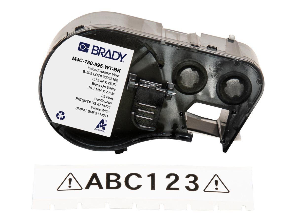 Brady - label cartridge - glossy - 1 cassette(s) - Roll (1.905 cm x 7.62 m)