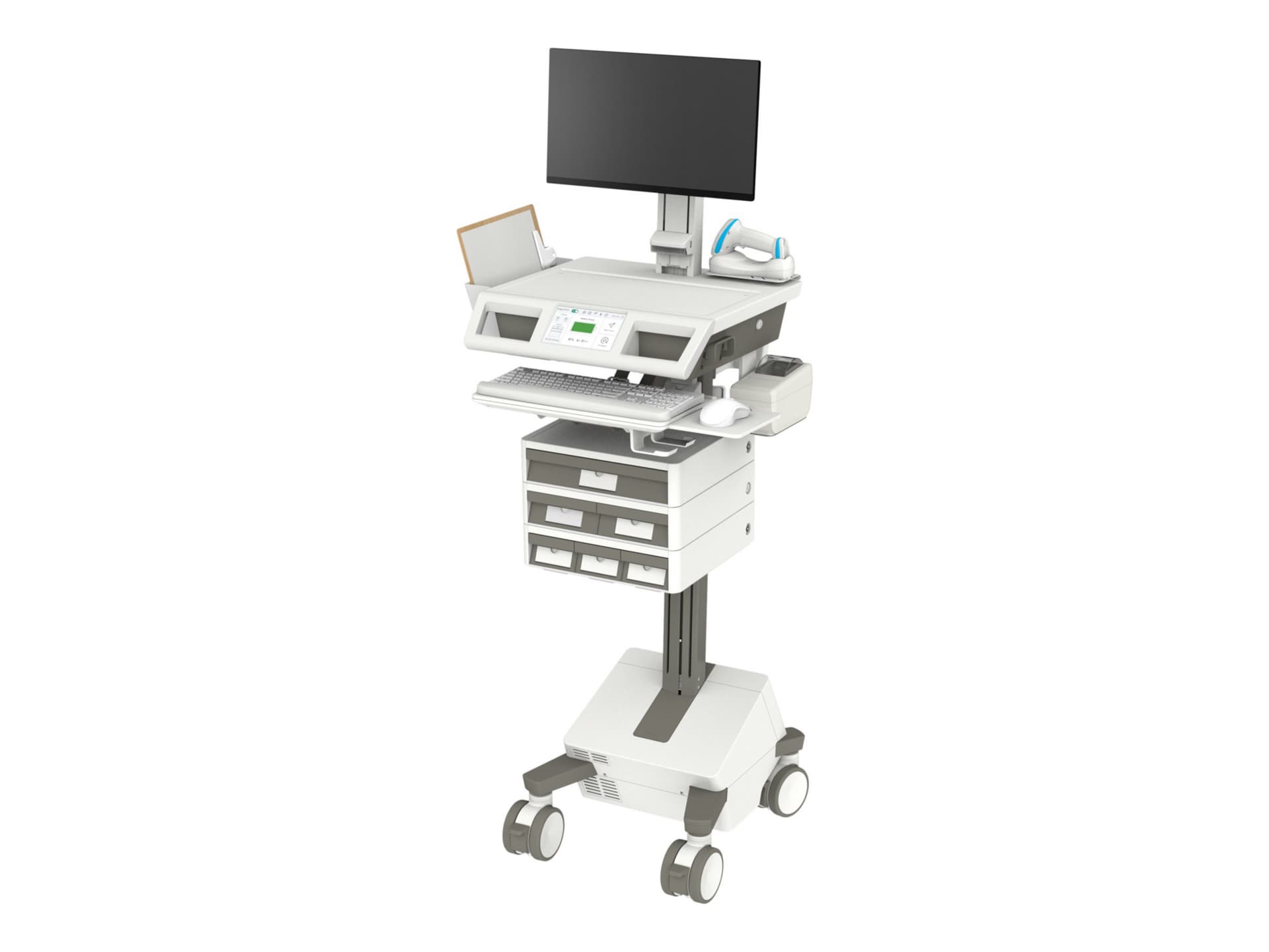 Ergotron Mosaic cart - Electric Lift - for LCD display / keyboard / mouse / CPU - DC power, US/CA/MX - TAA Compliant