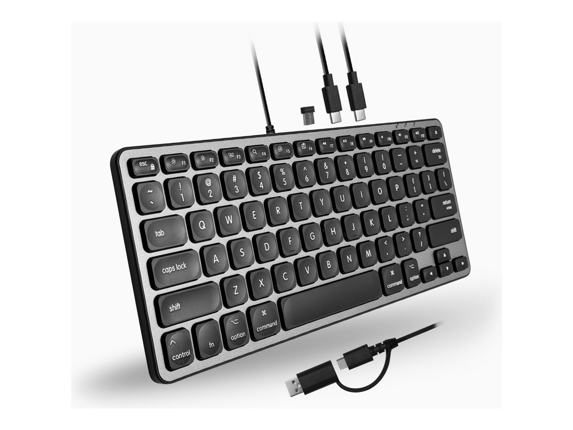 Macally - keyboard - with USB hub ports compact Input Device