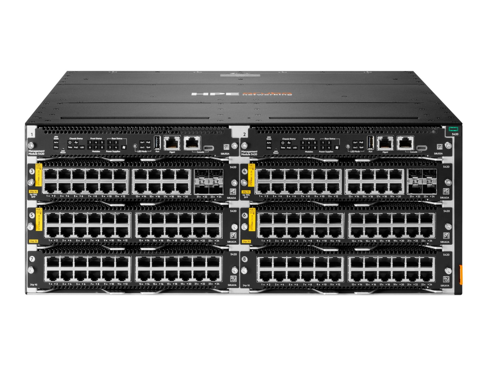 HPE Aruba Networking CX 5420 20p 10M/100M/1G Class4 PoE 2p SFP28 1G/10G/25G TAA Module - switch - 20 ports - managed -