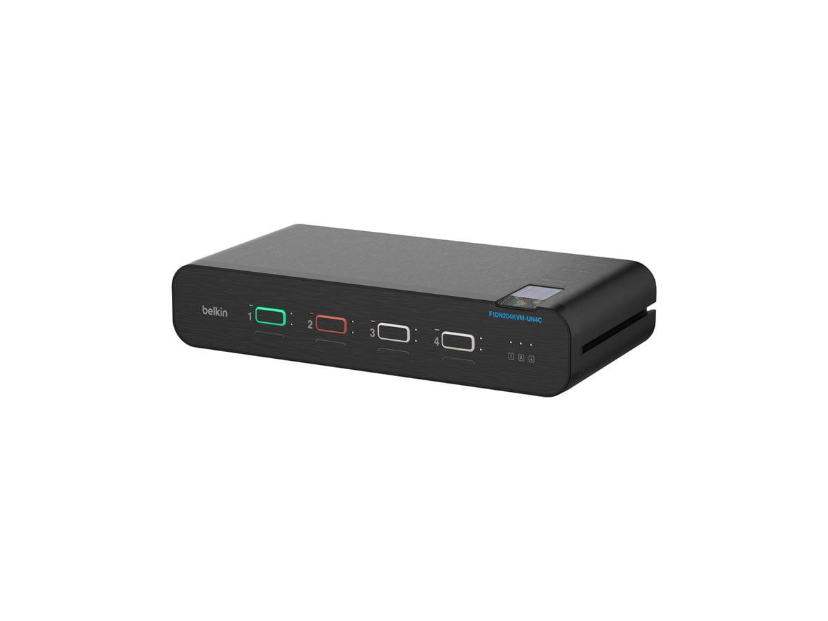 Belkin IsoClave RED/BLACK - KVM switch - dual-head - 4 ports - TAA Complian