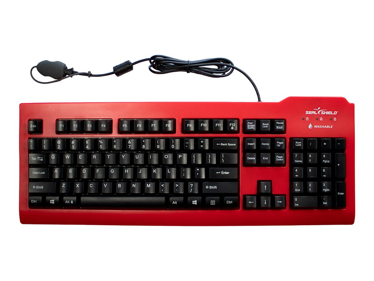 Seal Shield SEAL CLEAN SSRKSV207L - keyboard - waterproof, with key lock - QWERTY - US English - red Input Device