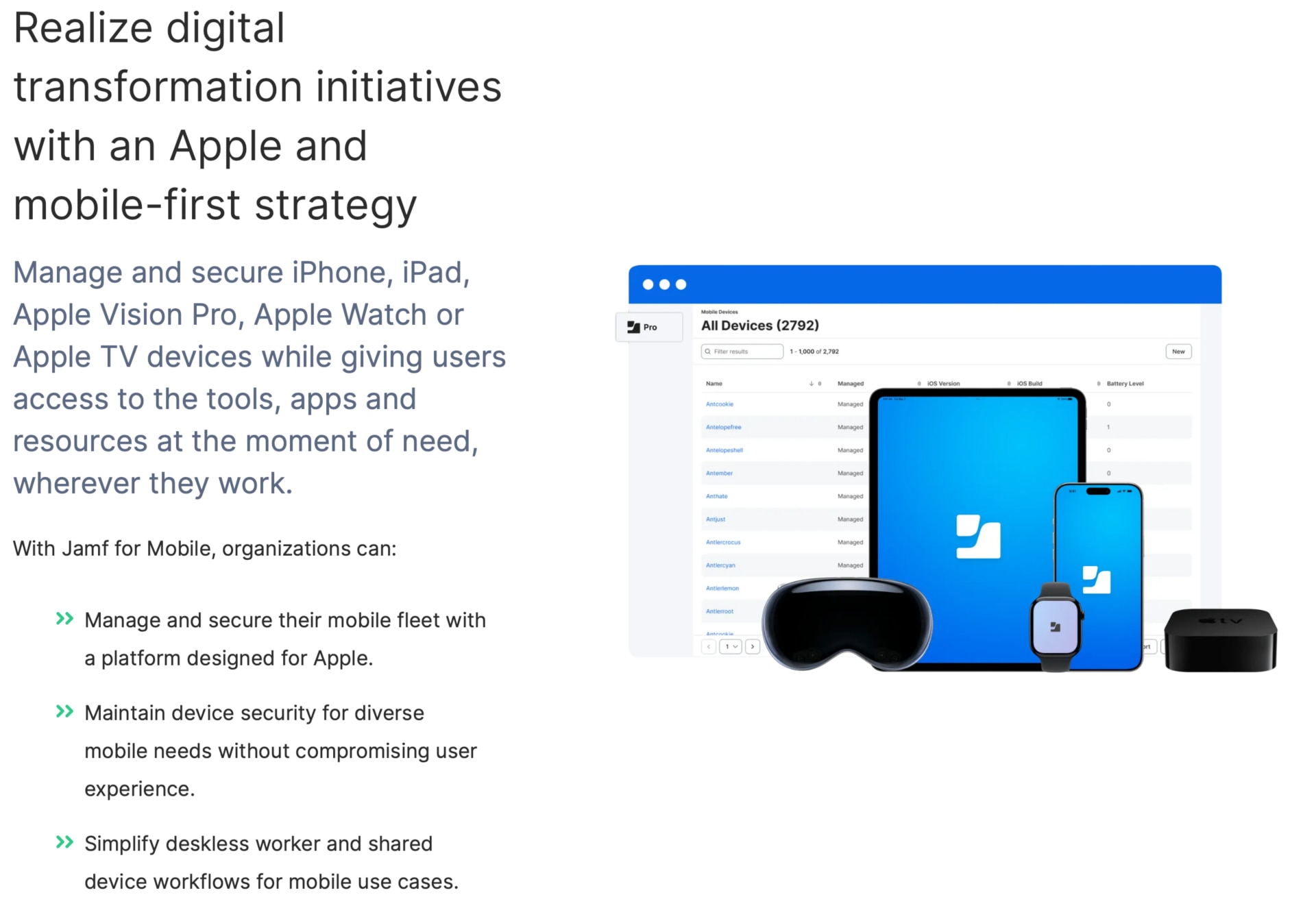 Jamf for Mobile - Apple Mobile Device Management and Endpoint Security