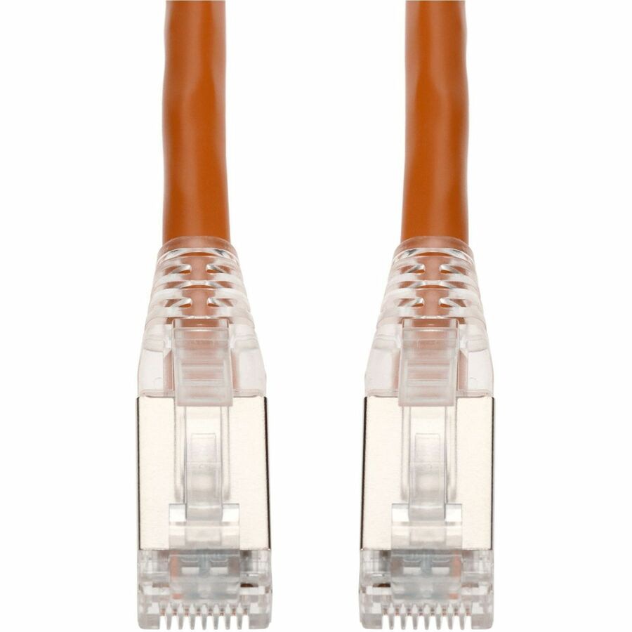 Proline 1ft Orange CAT 6 Shielded PVC Ethernet Cable Snagless Easy Clear Boot TAA RJ-45 M/M