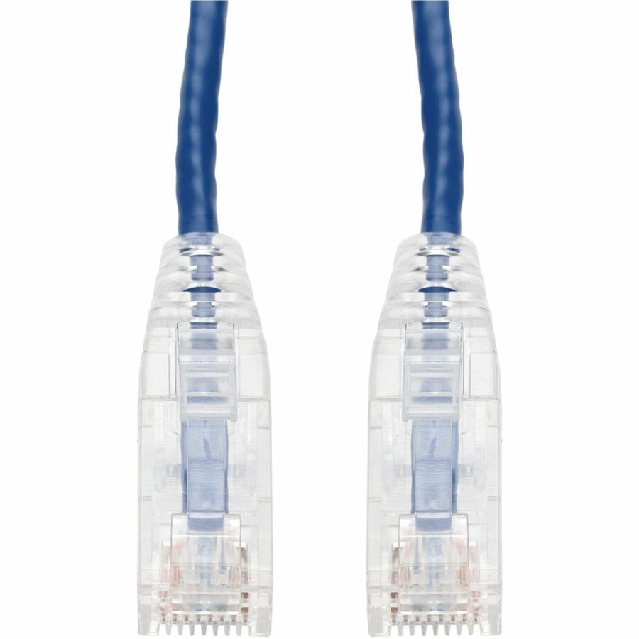 Proline 8in Blue CAT 6 Slim PVC Ethernet Cable Snagless Clear-Claw RJ-45 M/