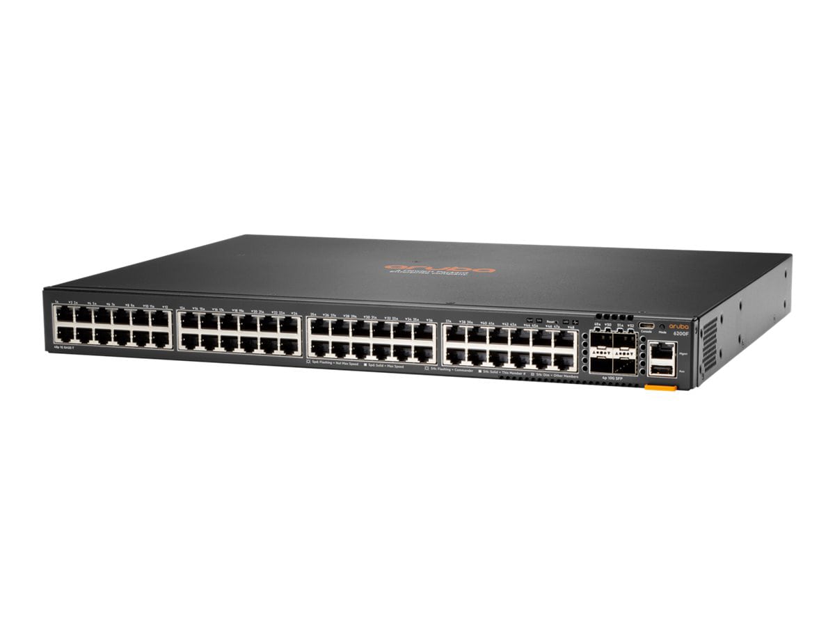 HPE Aruba Networking CX 6200F 48G 4SFP+ TAA Switch - switch - Max. Stacking Distance 10 kms - 48 ports - managed -