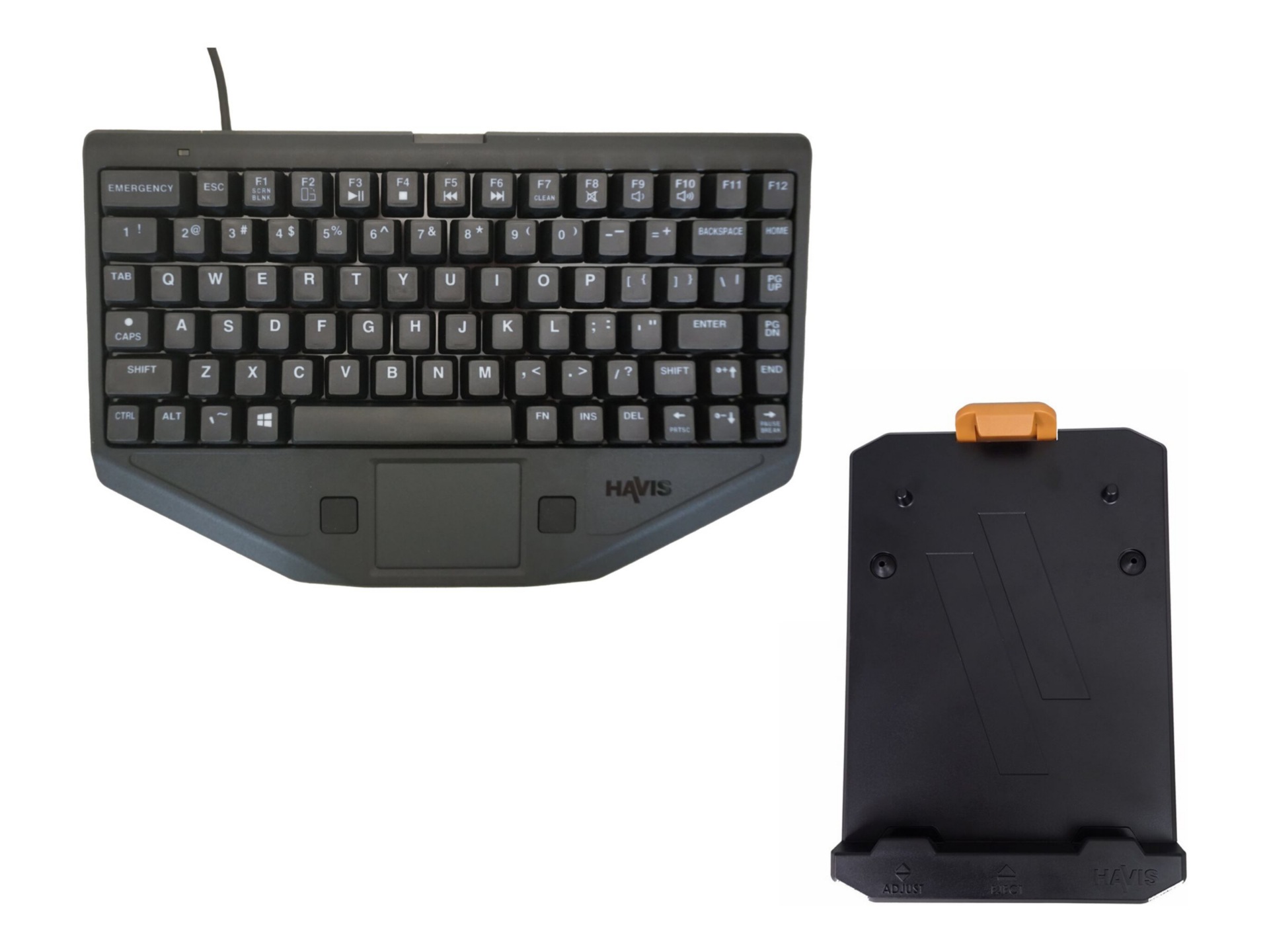 Havis PKG-KB-2003 - keyboard - chiclet style, with mount, includes emergenc