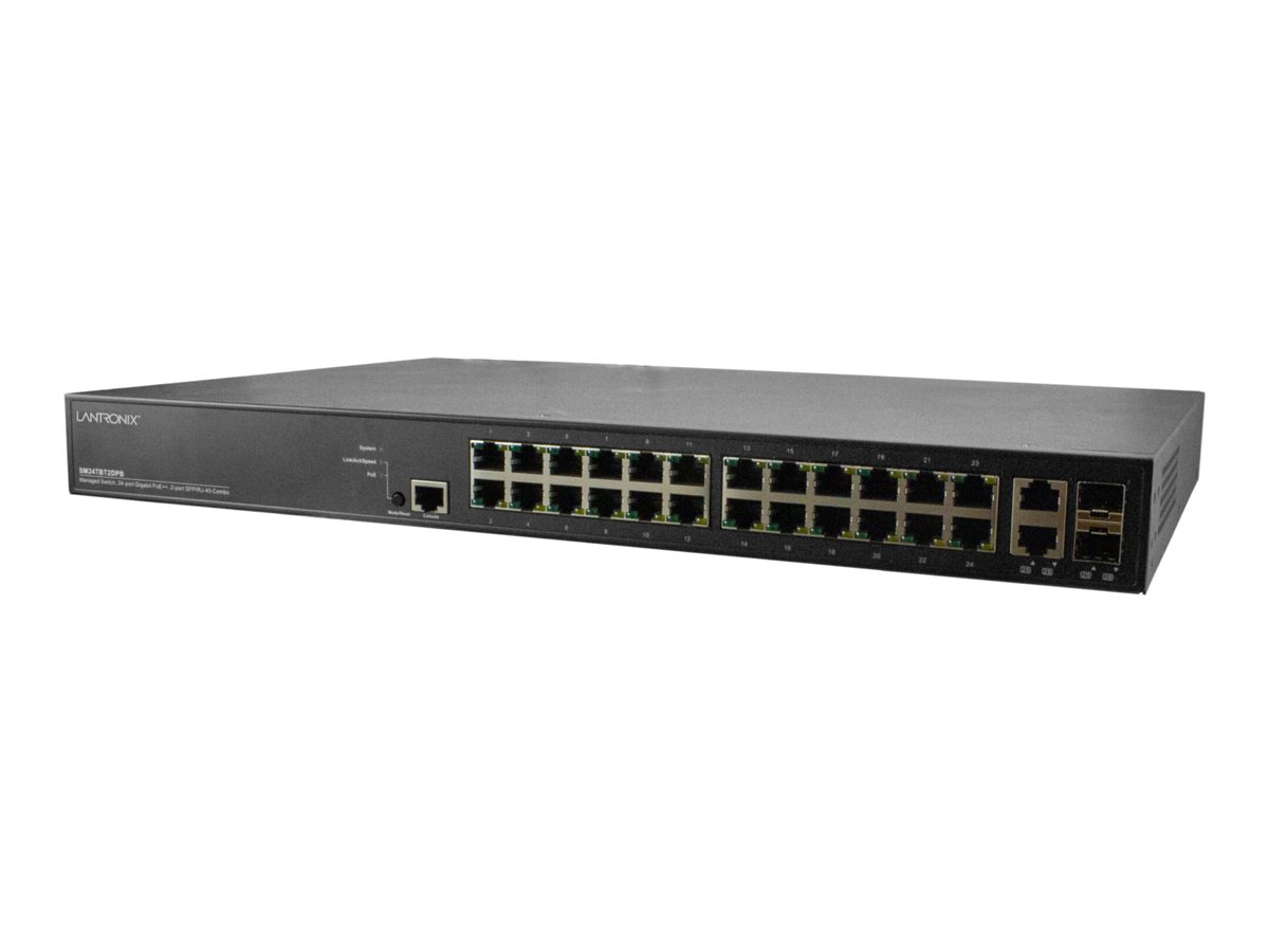Lantronix SM24TBT4XPA - switch - IEEE 1588v2 - 28 ports - managed - rack-mountable - TAA Compliant