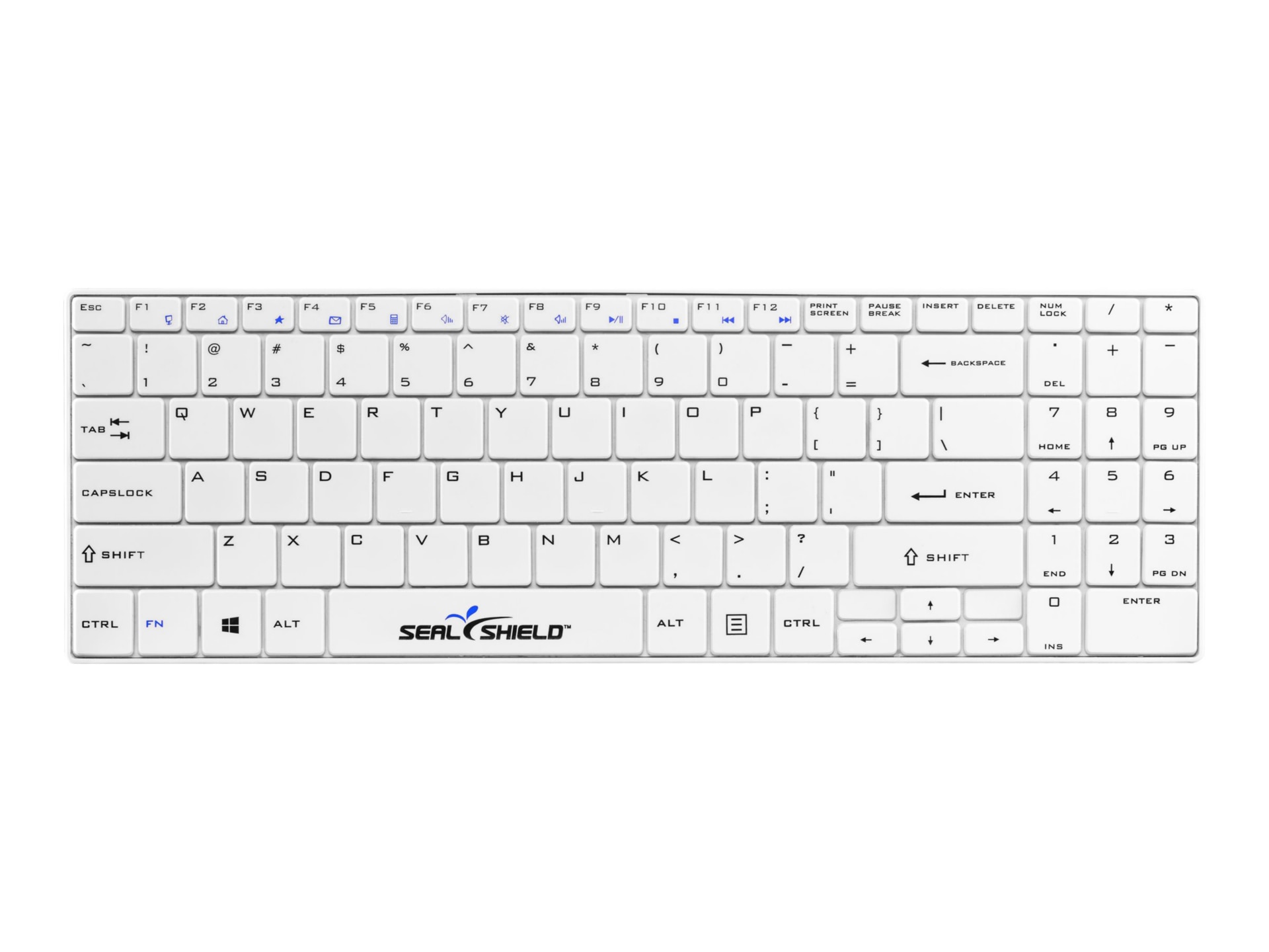 Seal Shield Clean Wipe Waterproof - keyboard - UK - white
