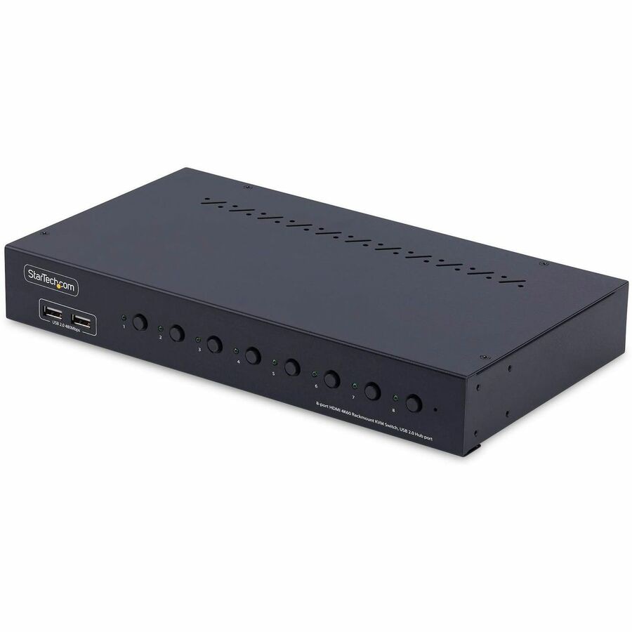 StarTech.com 8-Port HDMI KVM Switch with 1U Rack Mount Kit, 4K 60Hz HDMI 2.