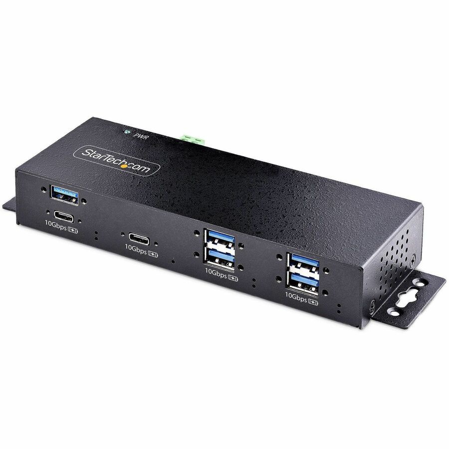 StarTech.com 7-Port Industrial USB 10Gbps Hub w/Power Adapter, Metal, Mount