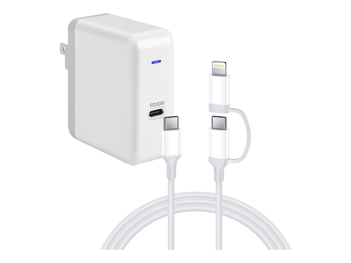 4XEM power adapter - 24 pin USB-C - 30 Watt - MFI Certified