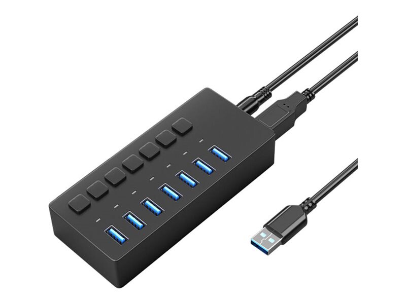 4XEM - hub - power switch, data transfer - 7 ports