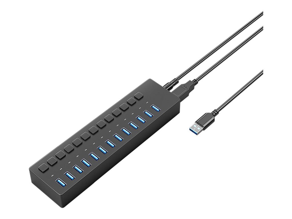 4XEM - hub - power switch, data transfer - 13 ports
