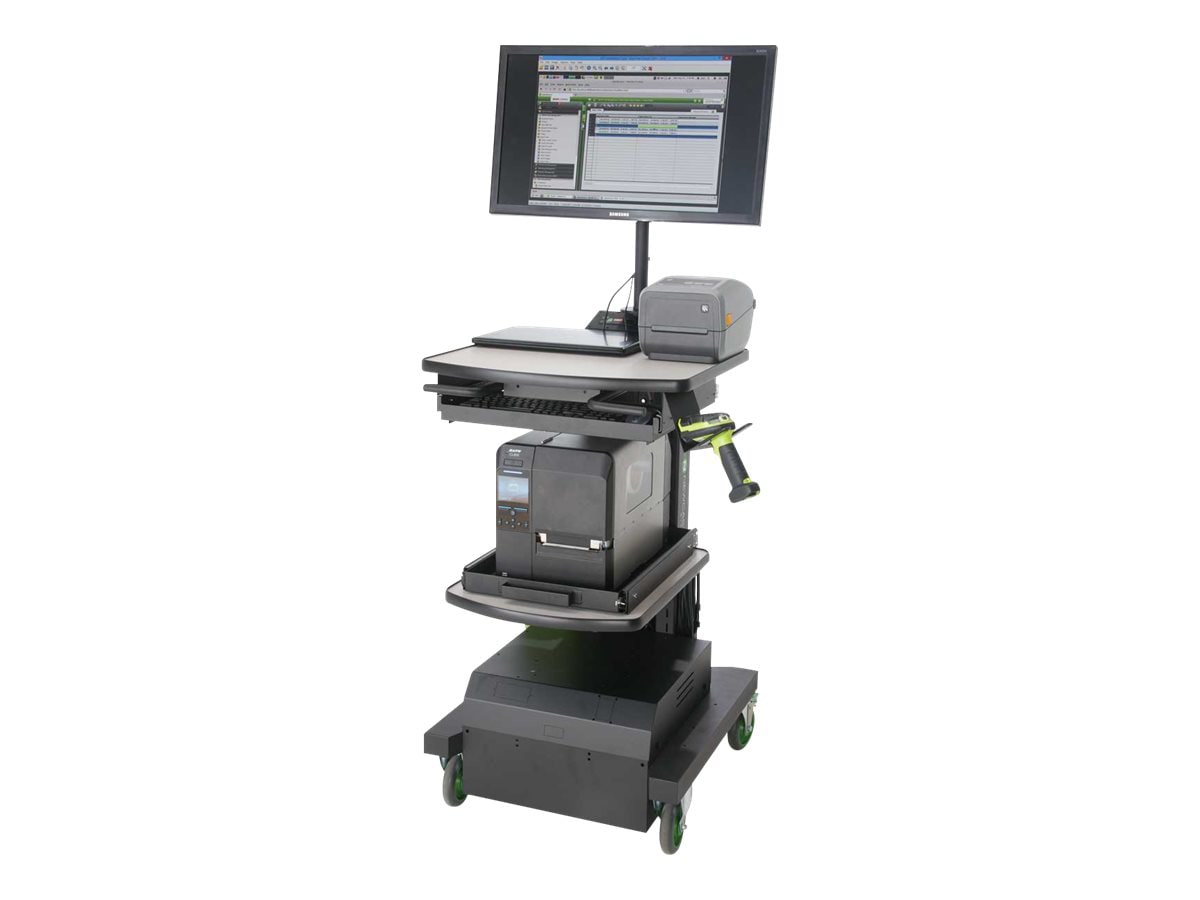 Newcastle Systems NB Series NB430S-LI Mobile Powered Workstations - Slim cart - for LCD display / CPU / thermal printer