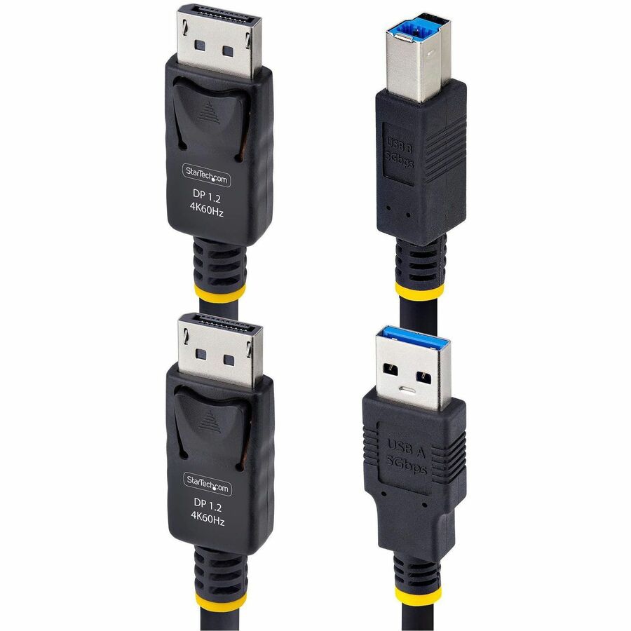 Thumbnail 3 of 6 for StarTech.com 6ft (1.8m) DisplayPort and USB 5Gbps KVM Cable, 4K 60Hz Universally Compatible Combo Cable for KVM Switches