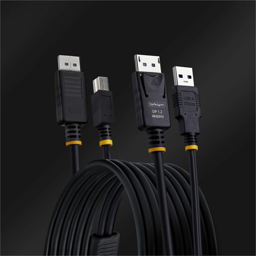 Thumbnail 5 of 6 for StarTech.com 6ft (1.8m) DisplayPort and USB 5Gbps KVM Cable, 4K 60Hz Universally Compatible Combo Cable for KVM Switches