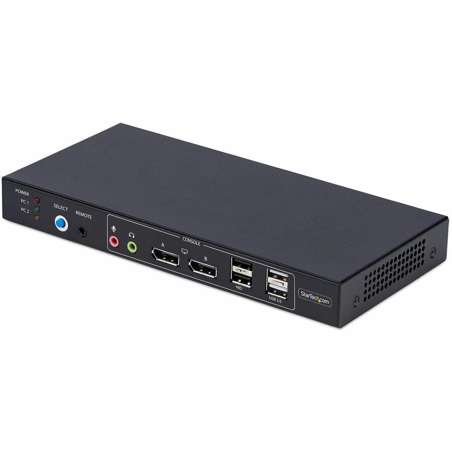 StarTech.com 2-Port Dual-Monitor DisplayPort KVM Switch with Dual View Video Matrix, 4K 60Hz, 4x USB Hub Ports, TAA