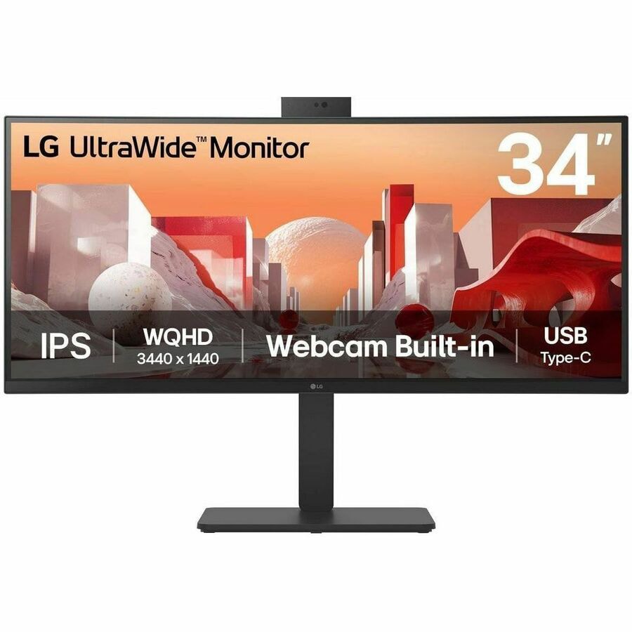 LG Ultrawide 34BA85QE-B 34" Class Webcam UWQHD Curved Screen LED Monitor -