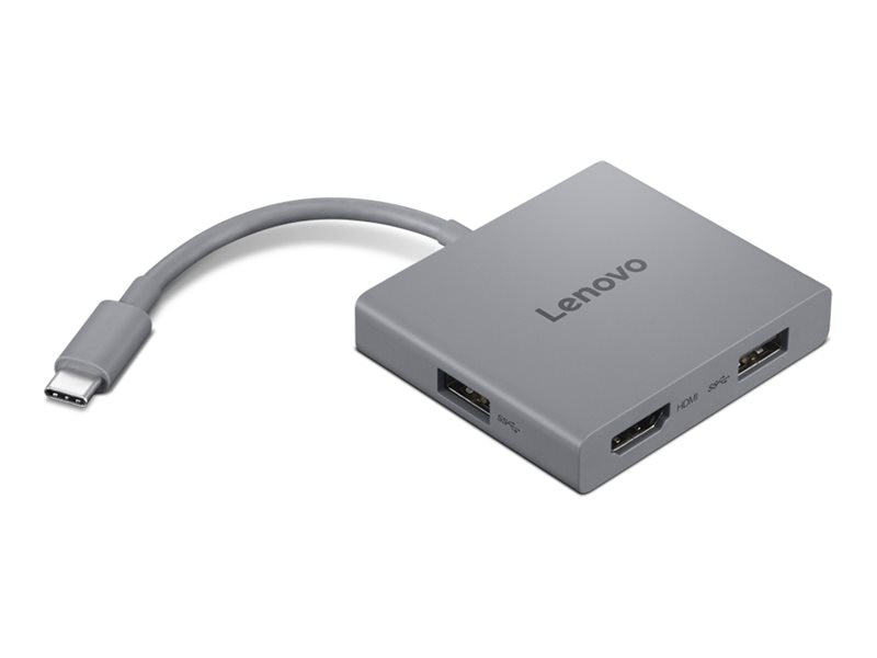 Lenovo USB-C 4-in-1 Hub Gen 2 - HDMI 2.0 - 2x USB 3.2 - Audio - Luna Grey