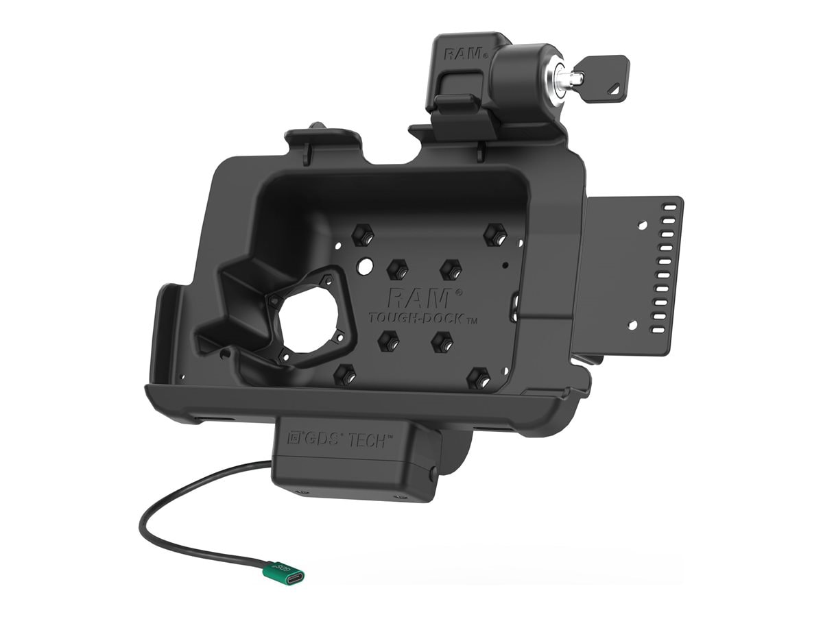 RAM GDS car charging holder - locking - Pogo - 60 Watt