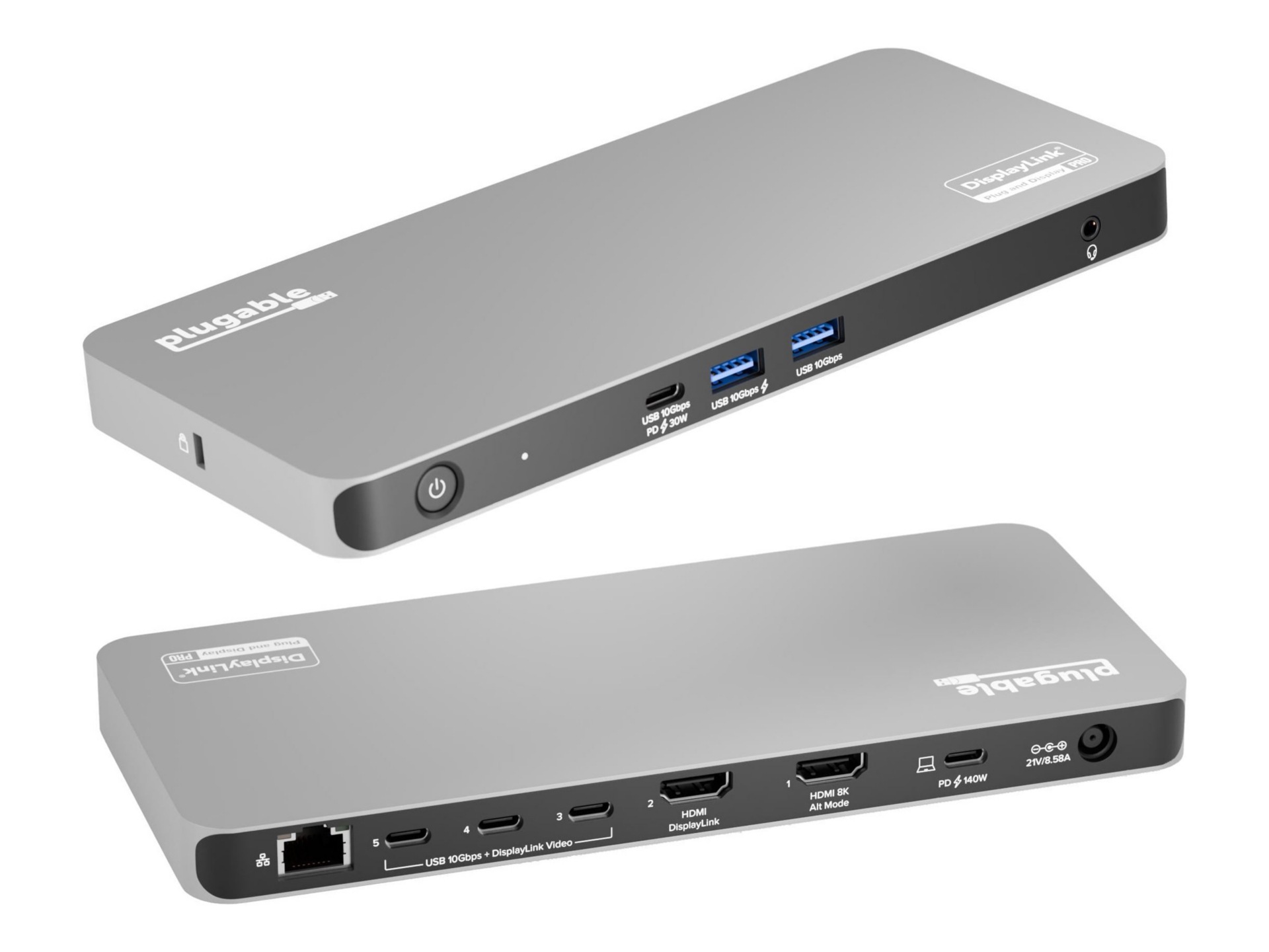 Plugable UD-7400PD - docking station - USB-C - 2 x HDMI, 3 x USB-C - 1GbE,