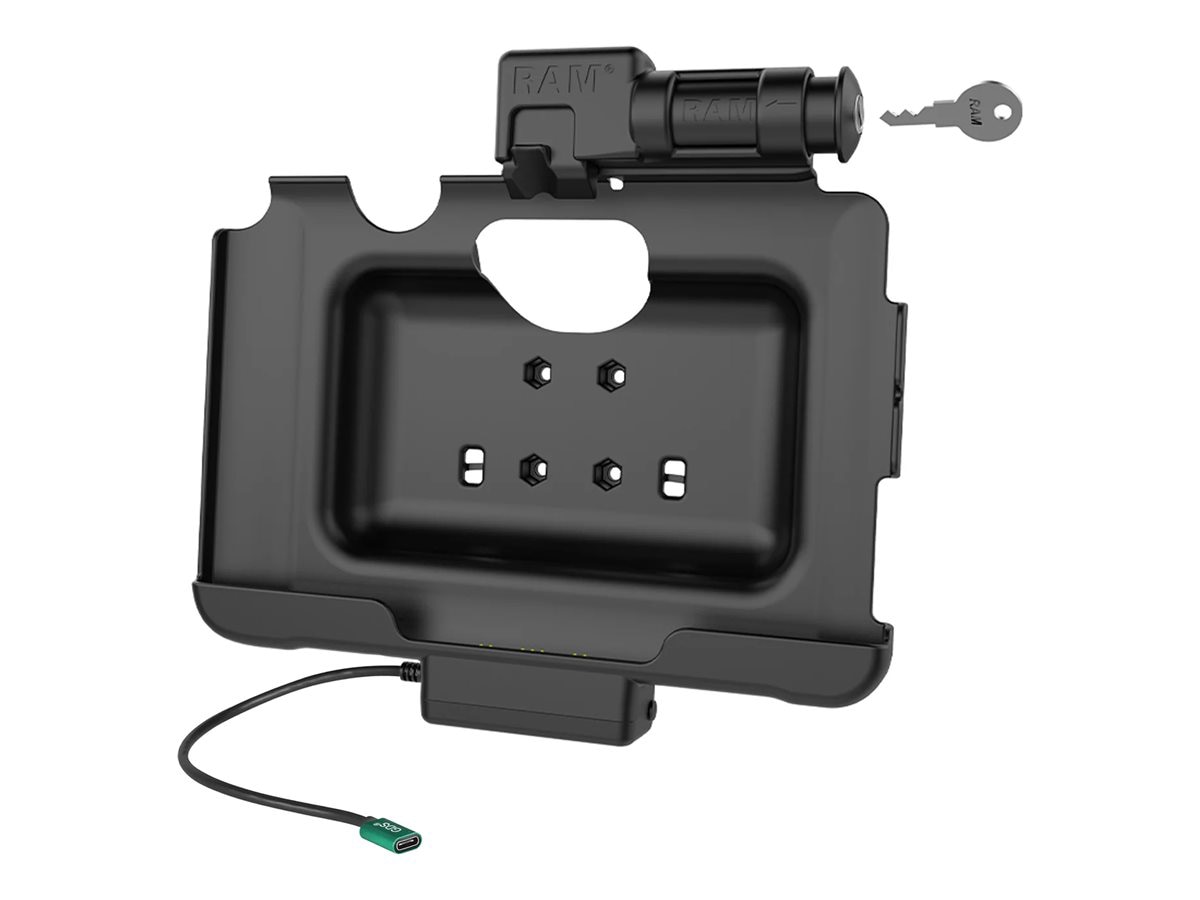 RAM charging cradle - key-locking, USB-C - Pogo