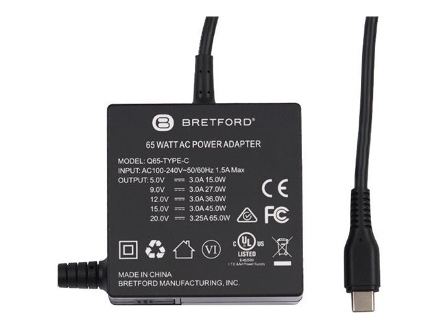 Bretford Q65-TYPE-C - USB-C power adapter - 65 Watt