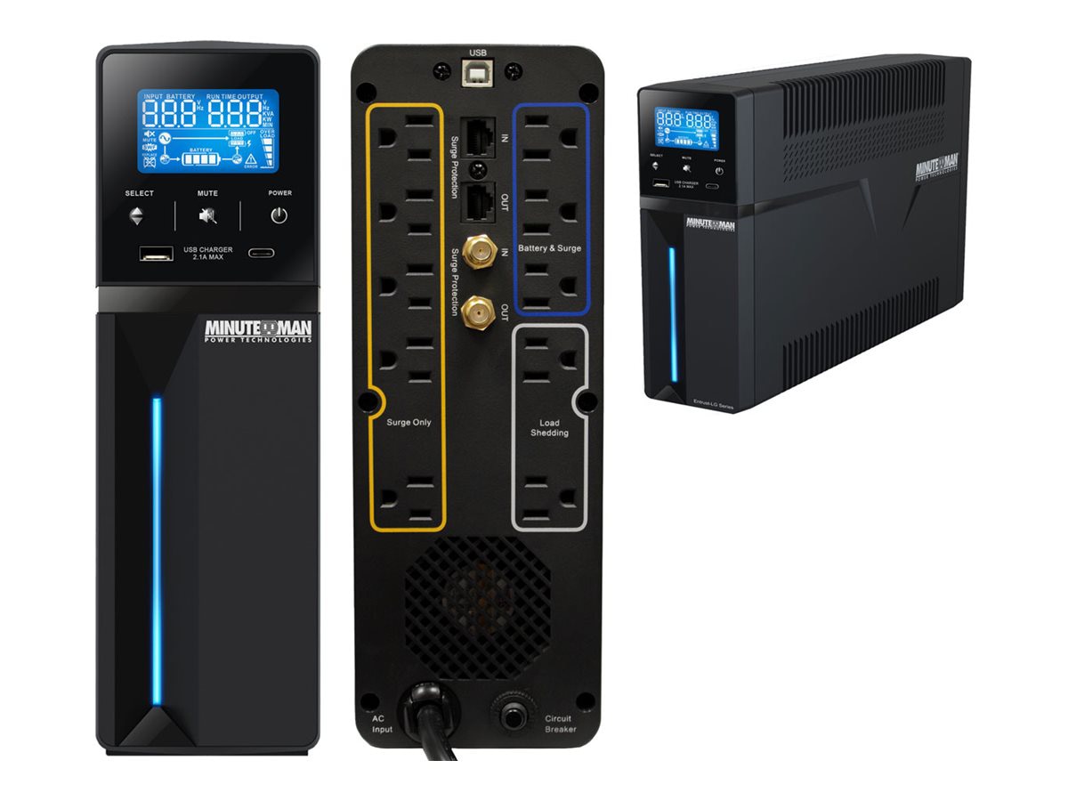 Minuteman Entrust-LG ETR1000LGU Line Interactive UPS – 1000VA/600W – AVR –