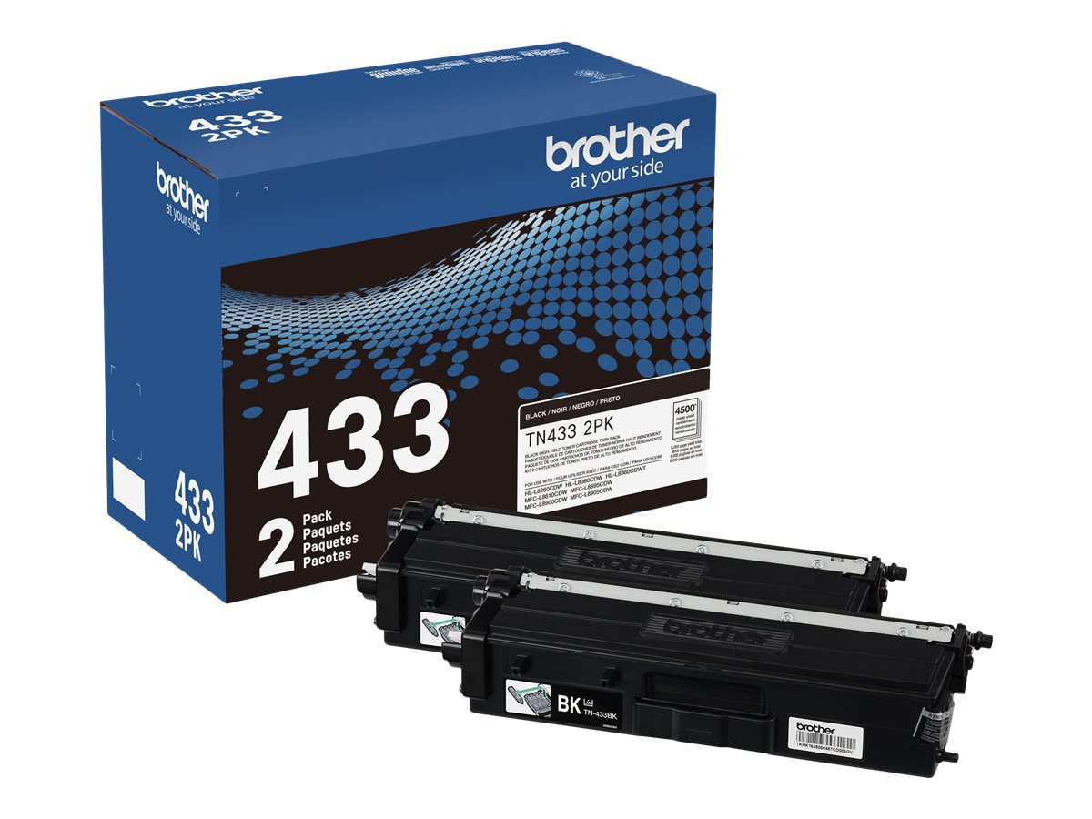 Brother TN433 2PK - 2-pack - High Yield - black - original - toner cartridg