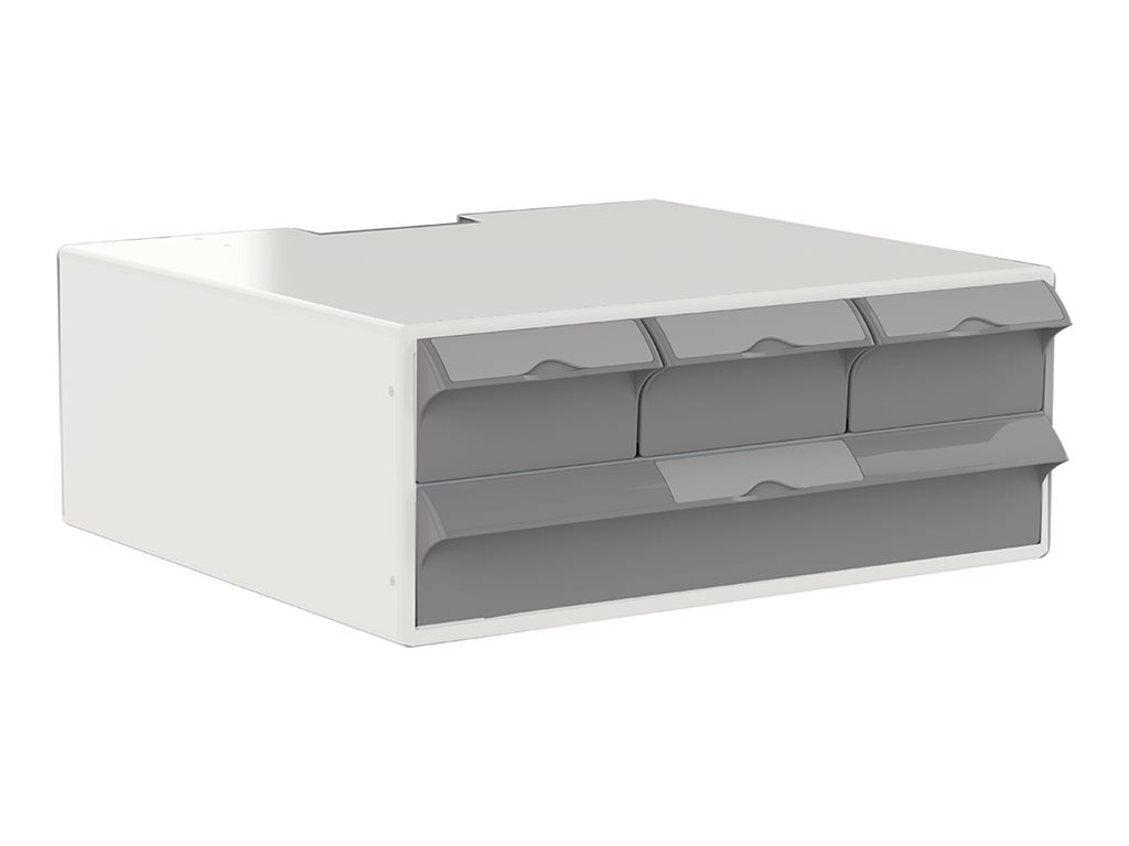 Enovate Medical Encore mounting component - 3 small bins, 1 large bin