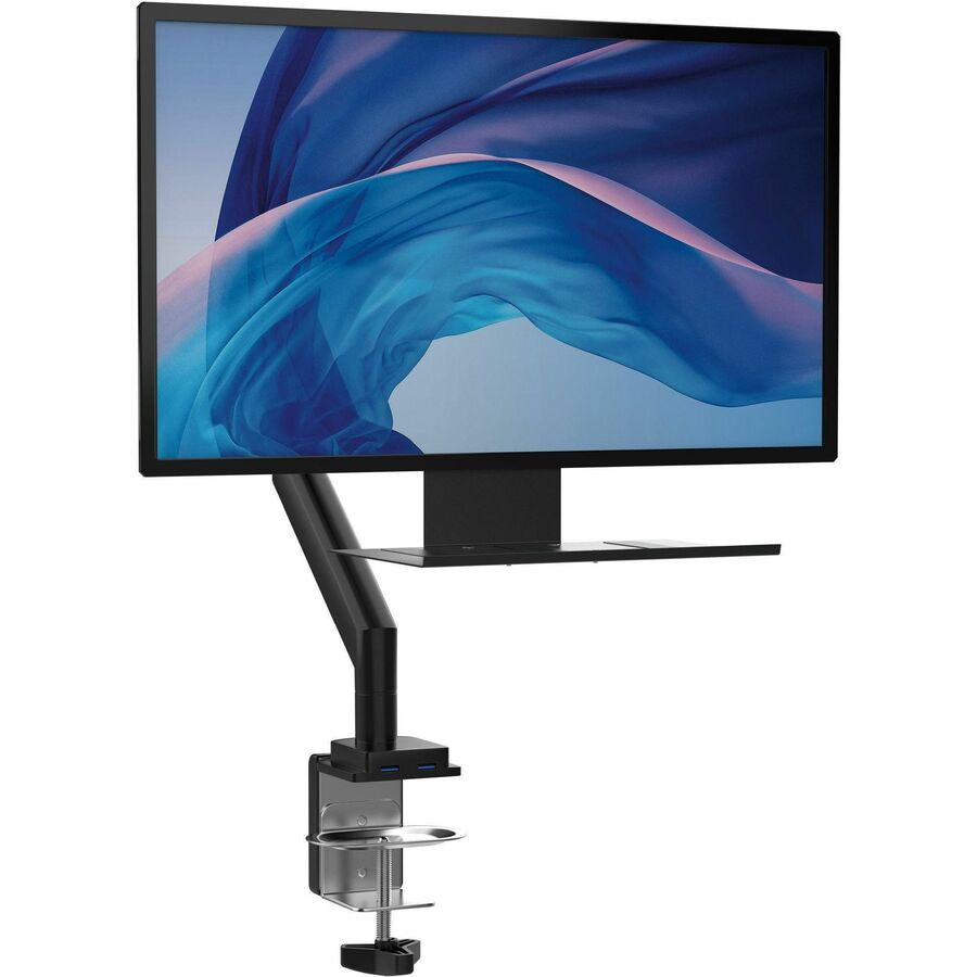 CTA Digital Monitor Arm Clamp Mount with USB Hub and Keyboard Tray